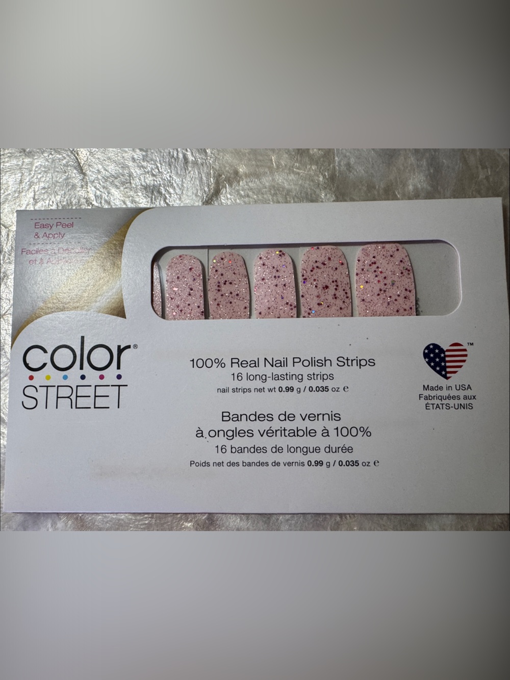 🐷🆕 Color Street Pink Glitter Nail Strips Pink Warrior